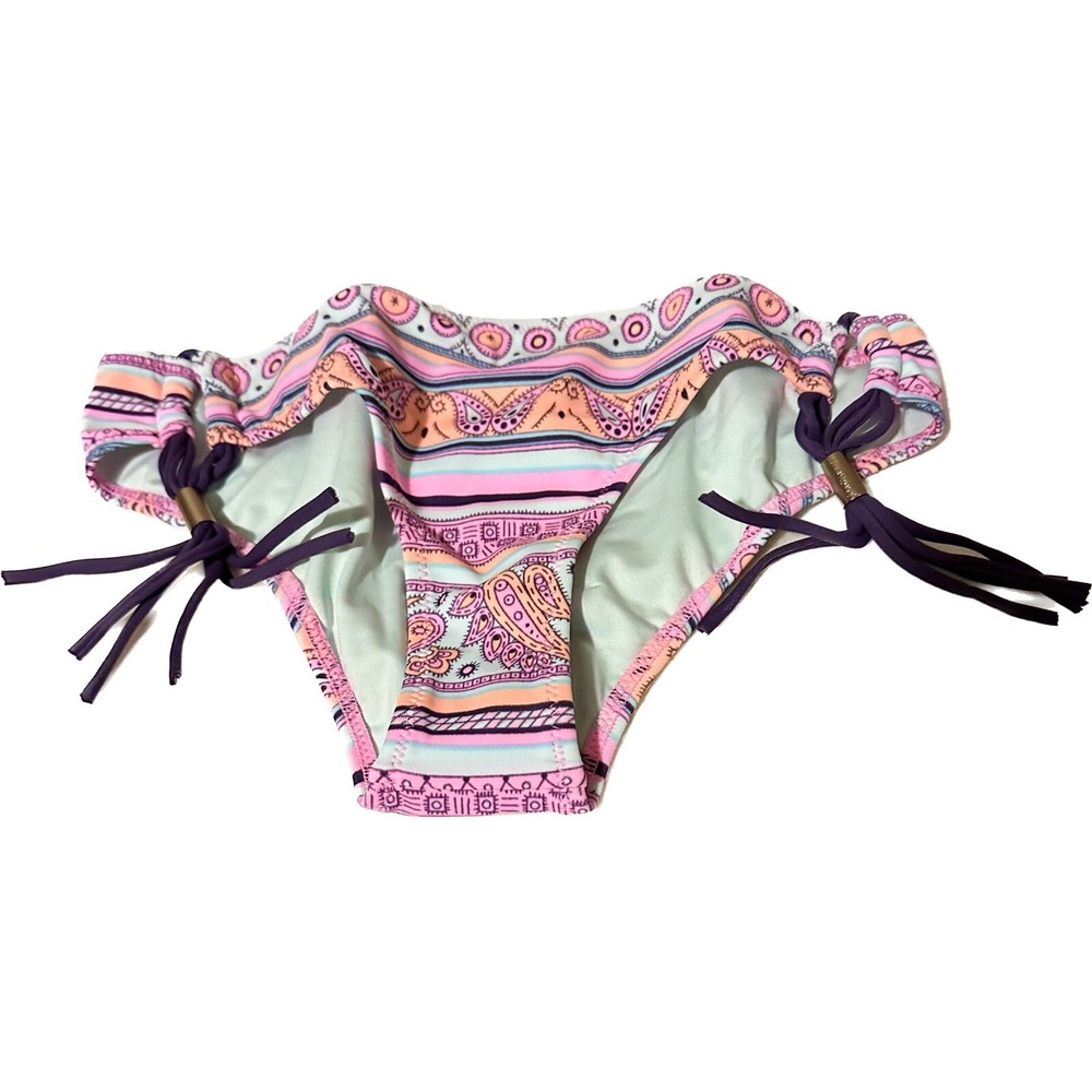 Victoria's Secret Swim Bikini Bottom Women's XS Cheeky Pink Blue Pastel Paisley